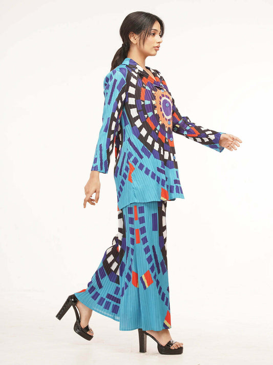 Abstract Geometric Print Midi Dress