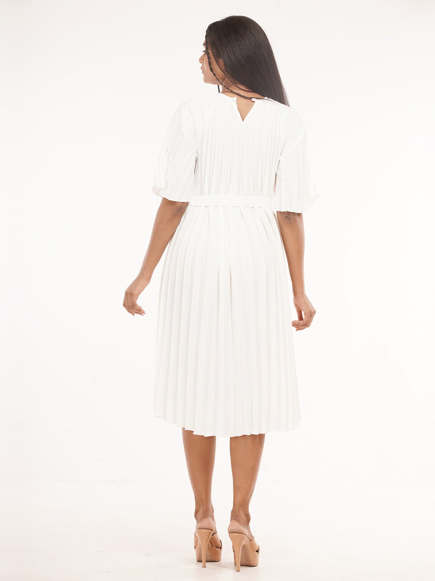 White Poly knit skirt