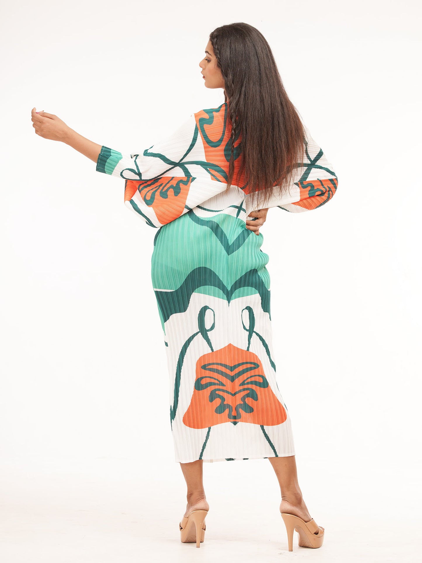 Tangerine Crepe Digital Printed Co-Ord Set