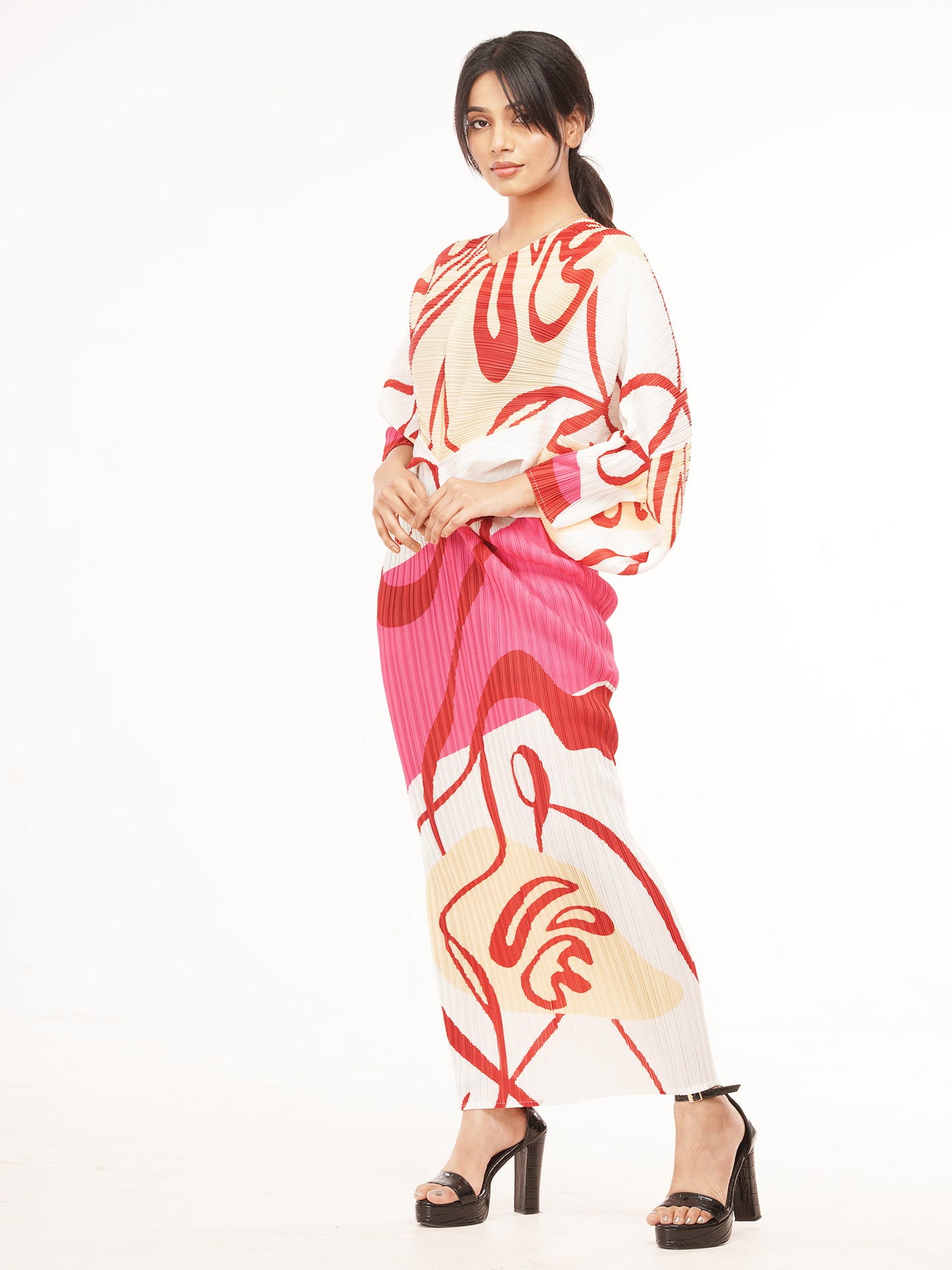 Tangerine Crepe Digital Printed Co-Ord Set