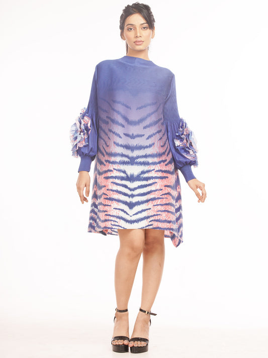 Soliel Ruffle Sleeve Print Dress