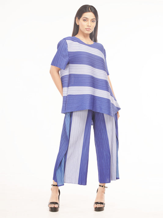 Top Loose Mild Pleated Stretching Skirt Two Pieces Set