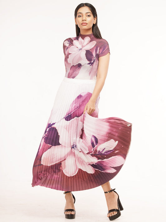 Spring Summer Dress Loose Casual Dress Floral Ink